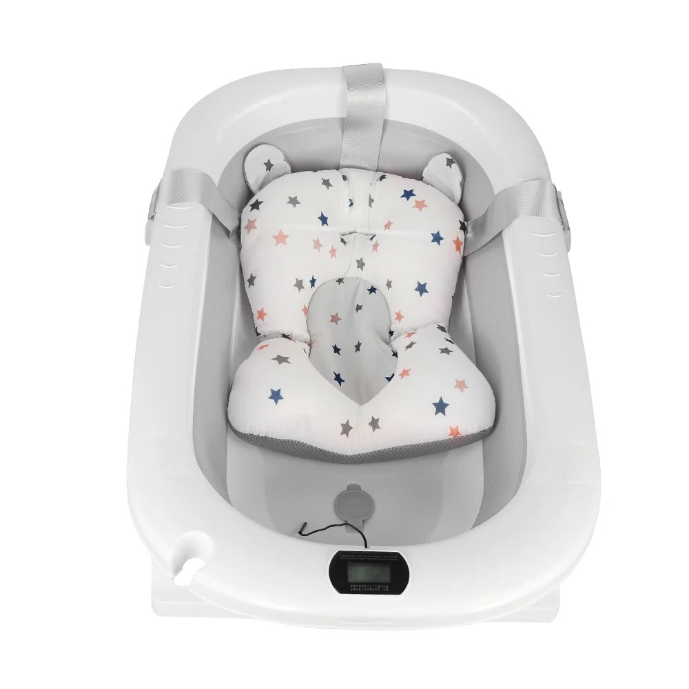 Baignoire pliable pour bébé avec thermomètre intégré et tapis de bain – 0 à 36 mois