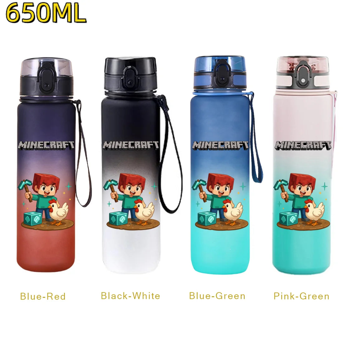Gourde de sport Minecraft 650 ml – anti-fuite