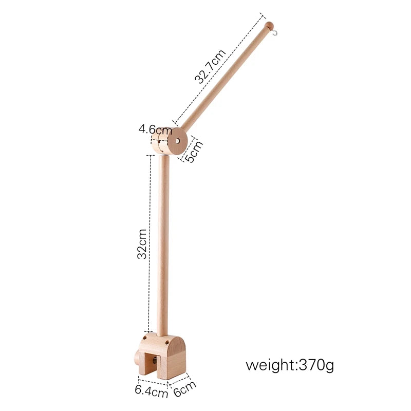 Cloche de lit en bois pour bébé, support courbé, hochets suspendus mobiles, jouets pour nouveau-né, support de boîte à musique, jouet de berceau pour bébé, support de bras, cadeaux