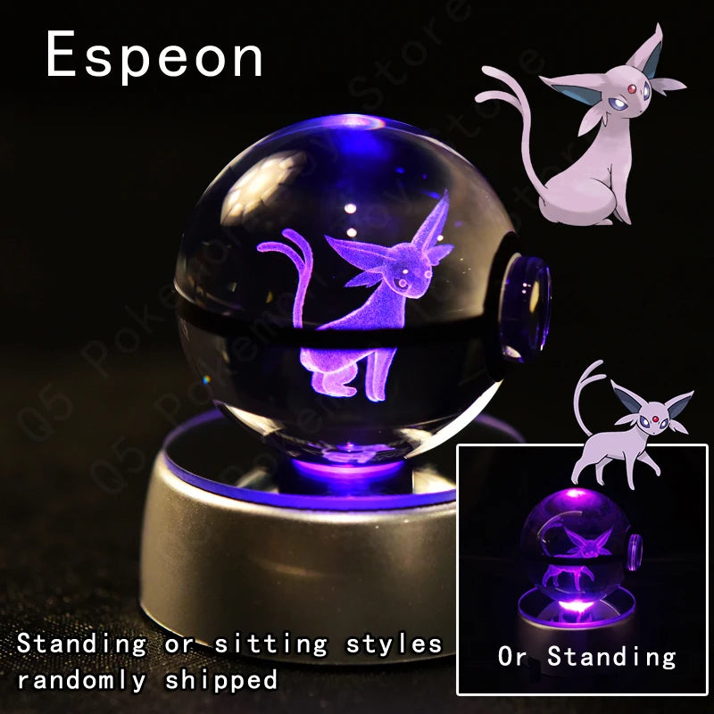 Boule de Cristal Pokémon 3D — Veilleuse LED Pokéball Lumineuse