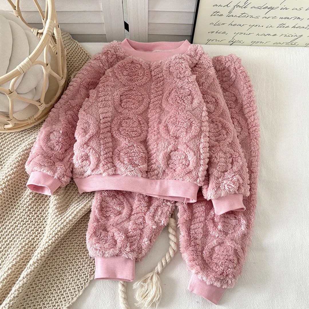 Pyjama bébé en flanelle – style coréen, thermique et doux
