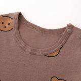 Ensemble pyjama bébé coton – imprimé ours, taille haute