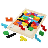 Tangram en bois Montessori – puzzle coloré éducatif
