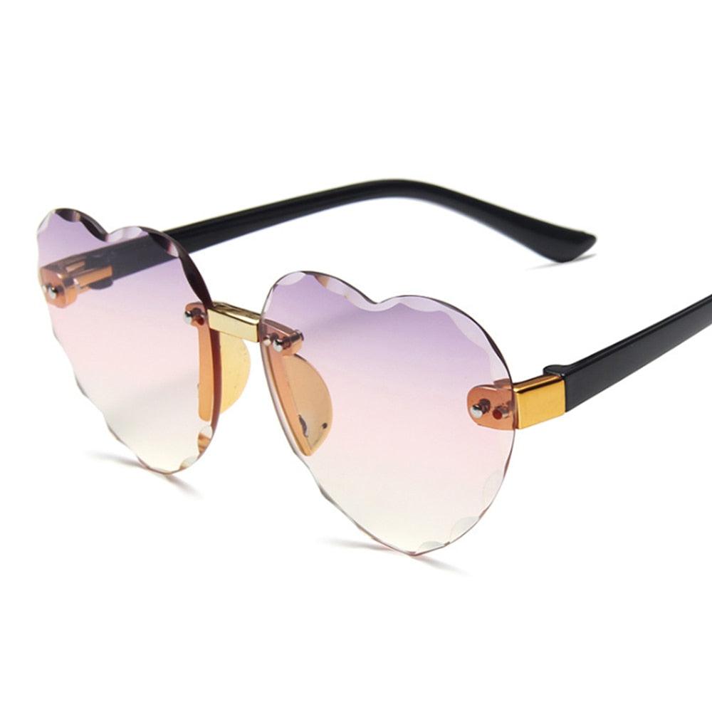 Rimless Heart Sunglasses for Kids