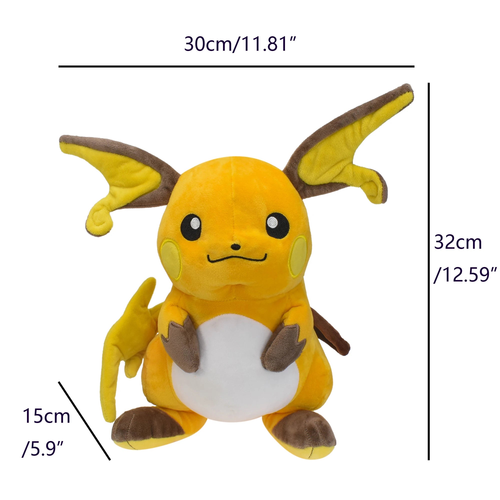Peluche Pikachu / Raichu / Méga-Dracaufeu 35 cm – à collectionner