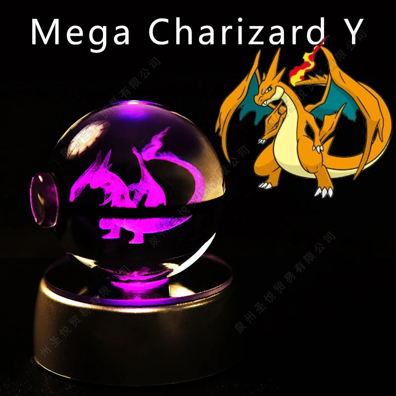 Boule de Cristal Pokémon 3D — Veilleuse LED Pokéball Lumineuse