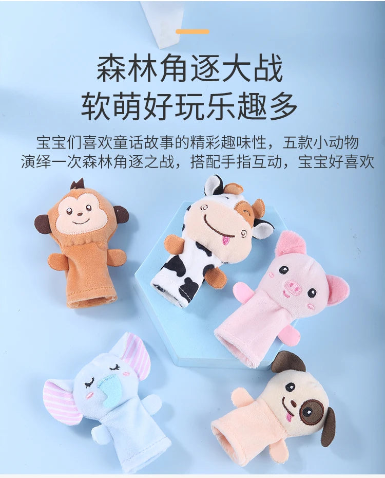Histoire de la maternelle aides pédagogiques enfants éducation poupées animaux en peluche enfants jouets bébé marionnettes à doigt poupée bébé marionnette à main jouets