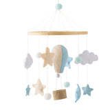 Mobile musical pour lit de bébé en bois, hochets en feutre doux, animaux de dessin animé, boîte à musique pour nouveau-né, jouet suspendu, support de lit, cadeaux pour bébé