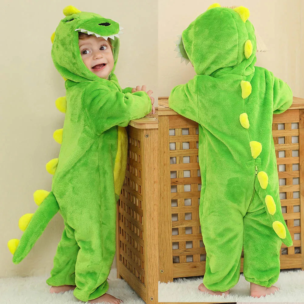 Pyjama de dessin animé dinosaure pour bébé, grenouillères pour tout-petits, olympiques de batterie de nuit, vêtements de nuit, vêtements de nuit, garçons, filles, 0 à 4 ans, hiver