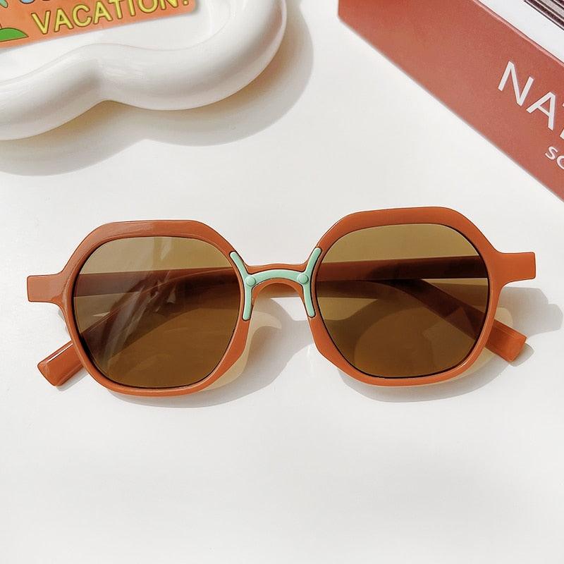 Frosted Vintage Rectangular Sunglasses for Kids