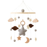 Mobile musical pour lit de bébé en bois, hochets en feutre doux, animaux de dessin animé, boîte à musique pour nouveau-né, jouet suspendu, support de lit, cadeaux pour bébé