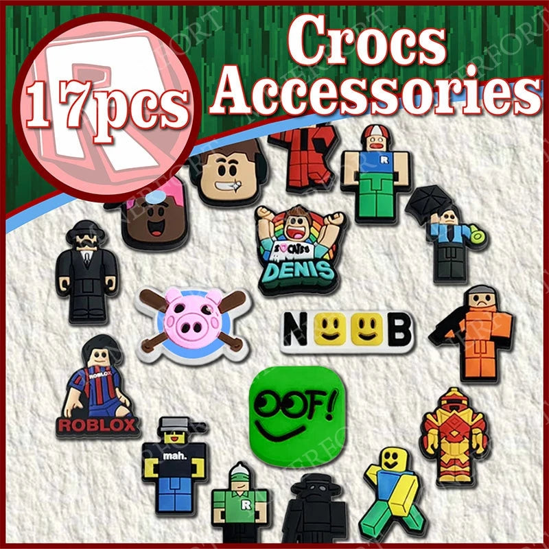 Lot Roblox 17 pièces – breloques et sandales à décorer
