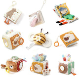 Jouet sensoriel doux pour bébé : livre en tissu, boîte à mouchoirs, couverture de sécurité, cube en peluche, sons froissés, miroir, développement de la motricité fine – 9 styles de jouets