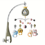 Mobile musical pour berceau de bébé avec projecteur, télécommande, veilleuse, jouet sensoriel suspendu pour nouveau-nés, poussette pour nourrissons