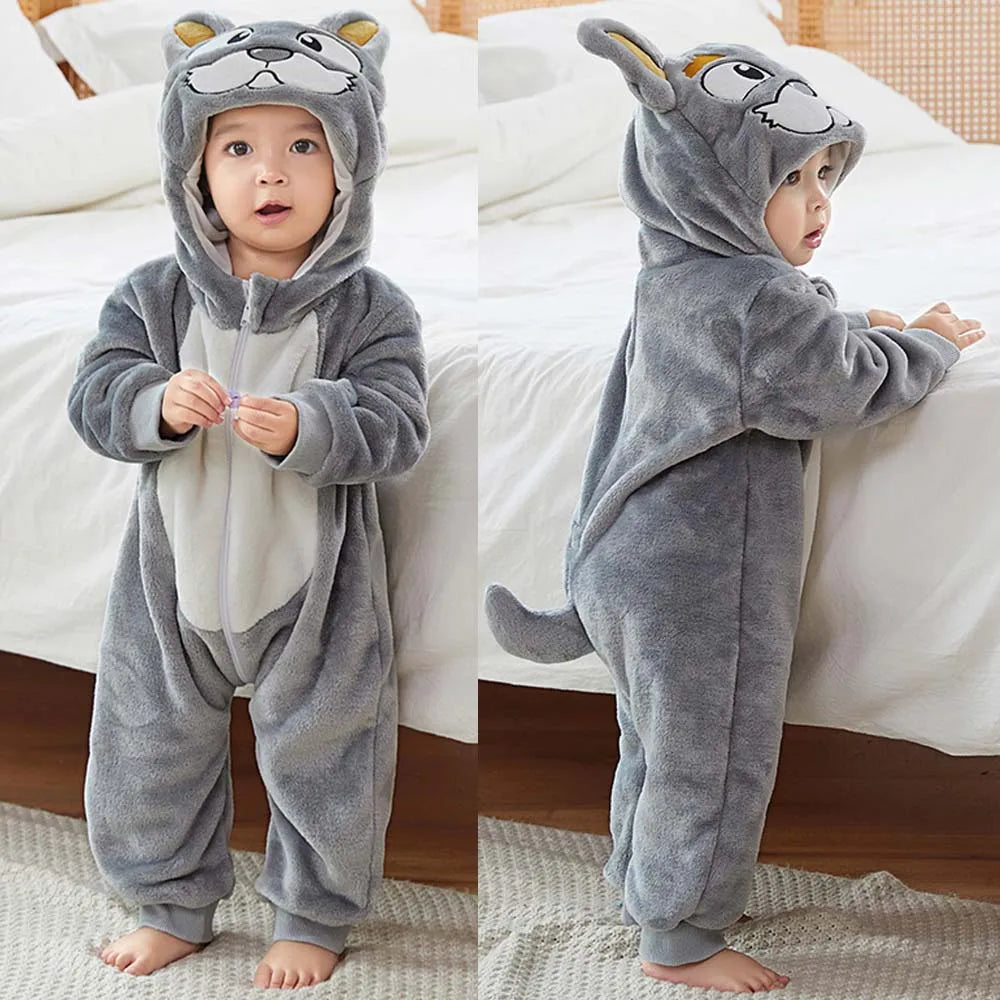 Pyjama de dessin animé dinosaure pour bébé, grenouillères pour tout-petits, olympiques de batterie de nuit, vêtements de nuit, vêtements de nuit, garçons, filles, 0 à 4 ans, hiver