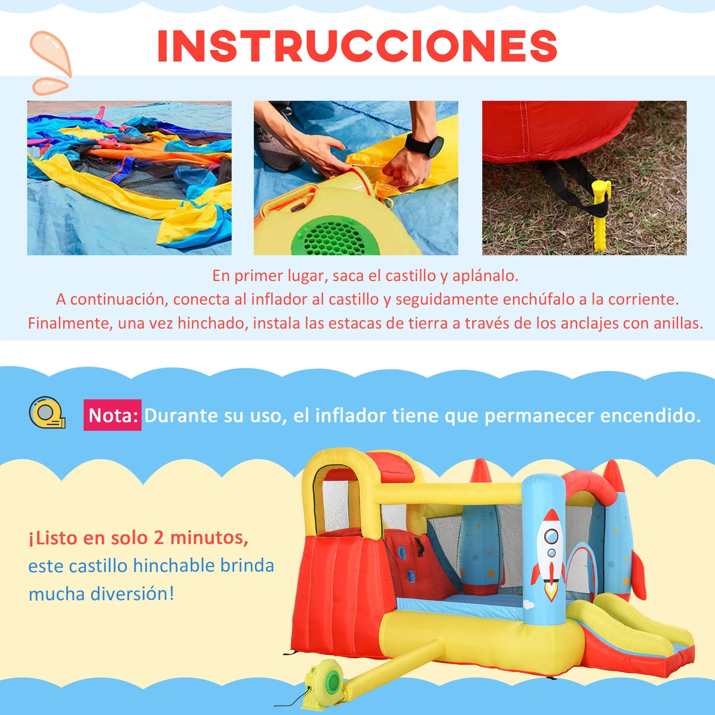 Outsunny 4-in-1 Inflatable Bouncer with Trampoline, Pool, Climbing Wall, and 2 Slides