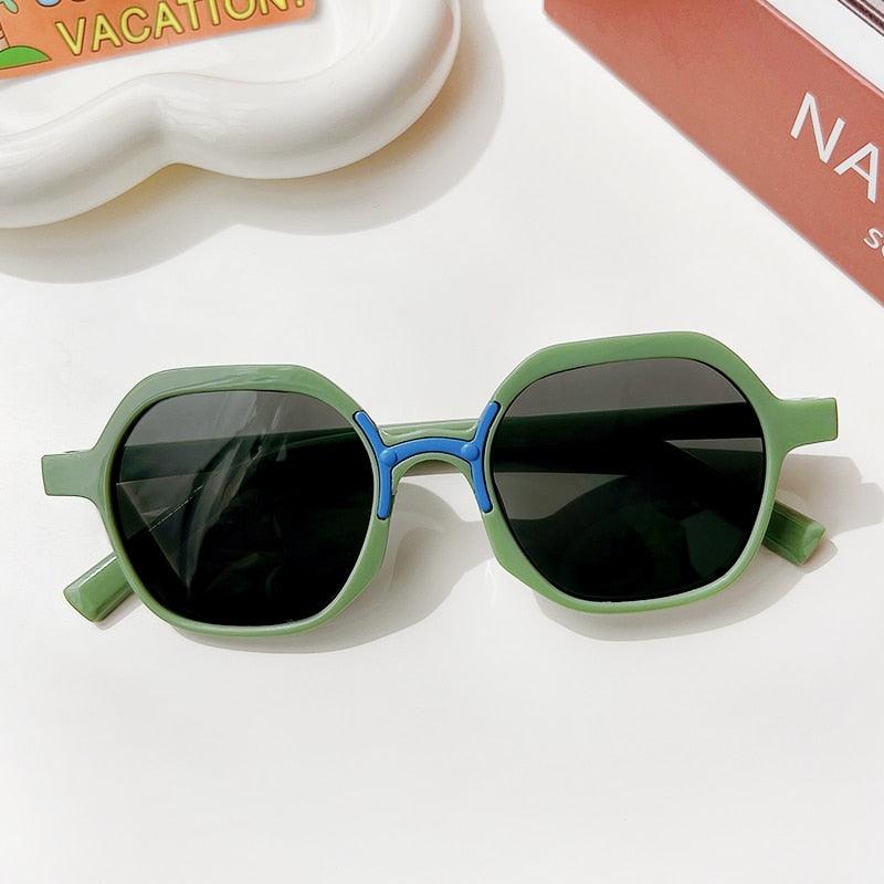 Frosted Vintage Rectangular Sunglasses for Kids