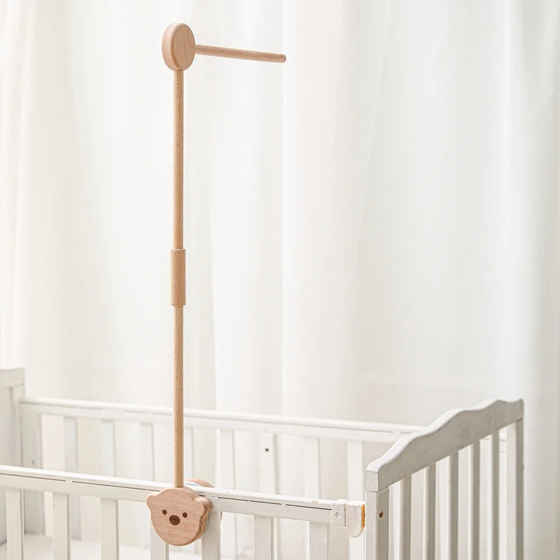 Cloche de lit en bois pour bébé, support courbé, hochets suspendus mobiles, jouets pour nouveau-né, support de boîte à musique, jouet de berceau pour bébé, support de bras, cadeaux