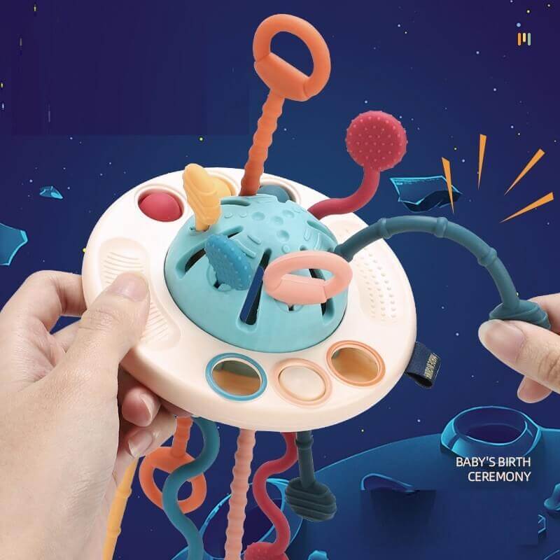 Silicone Pull String Toy (Montessori Sensory UFO)