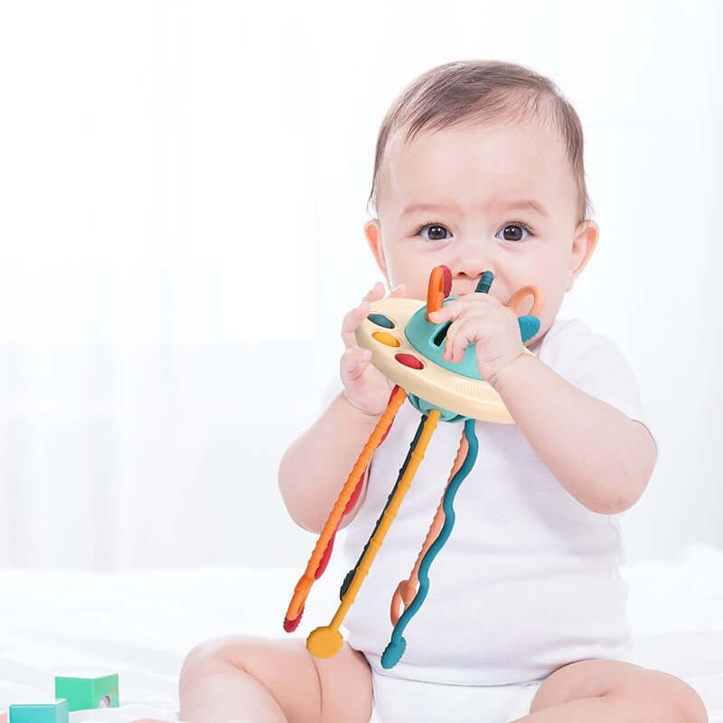 Silicone Pull String Toy (Montessori Sensory UFO)