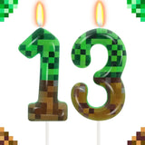 Bougies d'anniversaire Minecraft – déco gâteau pixel