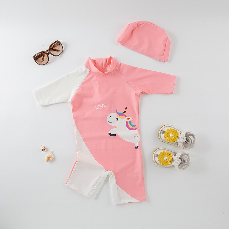 Baby Anti-UV Swimsuit for Boys and Girls with Animal Print