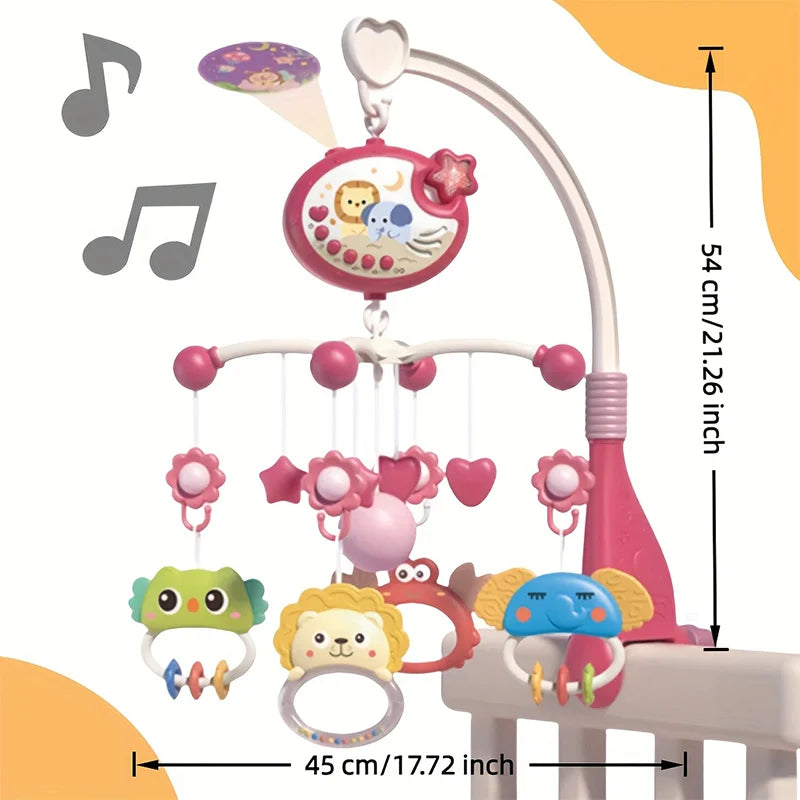 360 °   Musical bébé berceau Mobile rotatif veilleuse lit cloche jouet quatre vitesses timage suspendu infantile nouveau-né hochet chevet cadeau