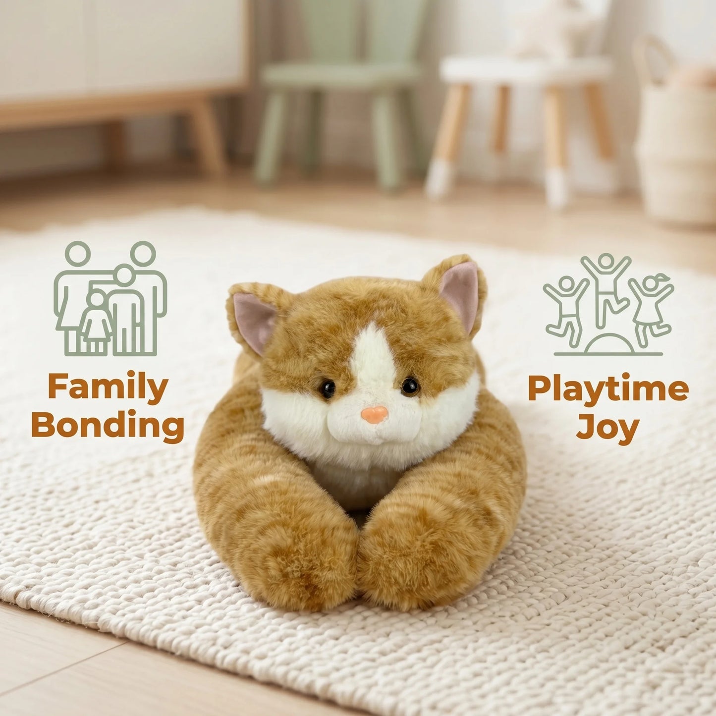 Coussin peluche à longs bras (60-65 cm) – koala, panda, paresseux, dinosaure et plus