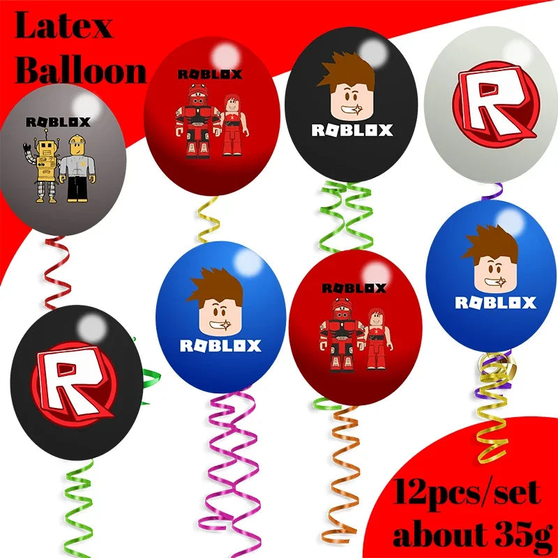 Décoration d'anniversaire Roblox – assiettes et set de fête