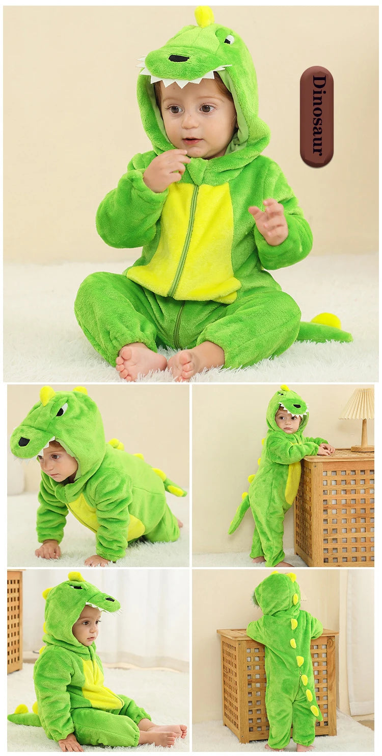 Pyjama de dessin animé dinosaure pour bébé, grenouillères pour tout-petits, olympiques de batterie de nuit, vêtements de nuit, vêtements de nuit, garçons, filles, 0 à 4 ans, hiver