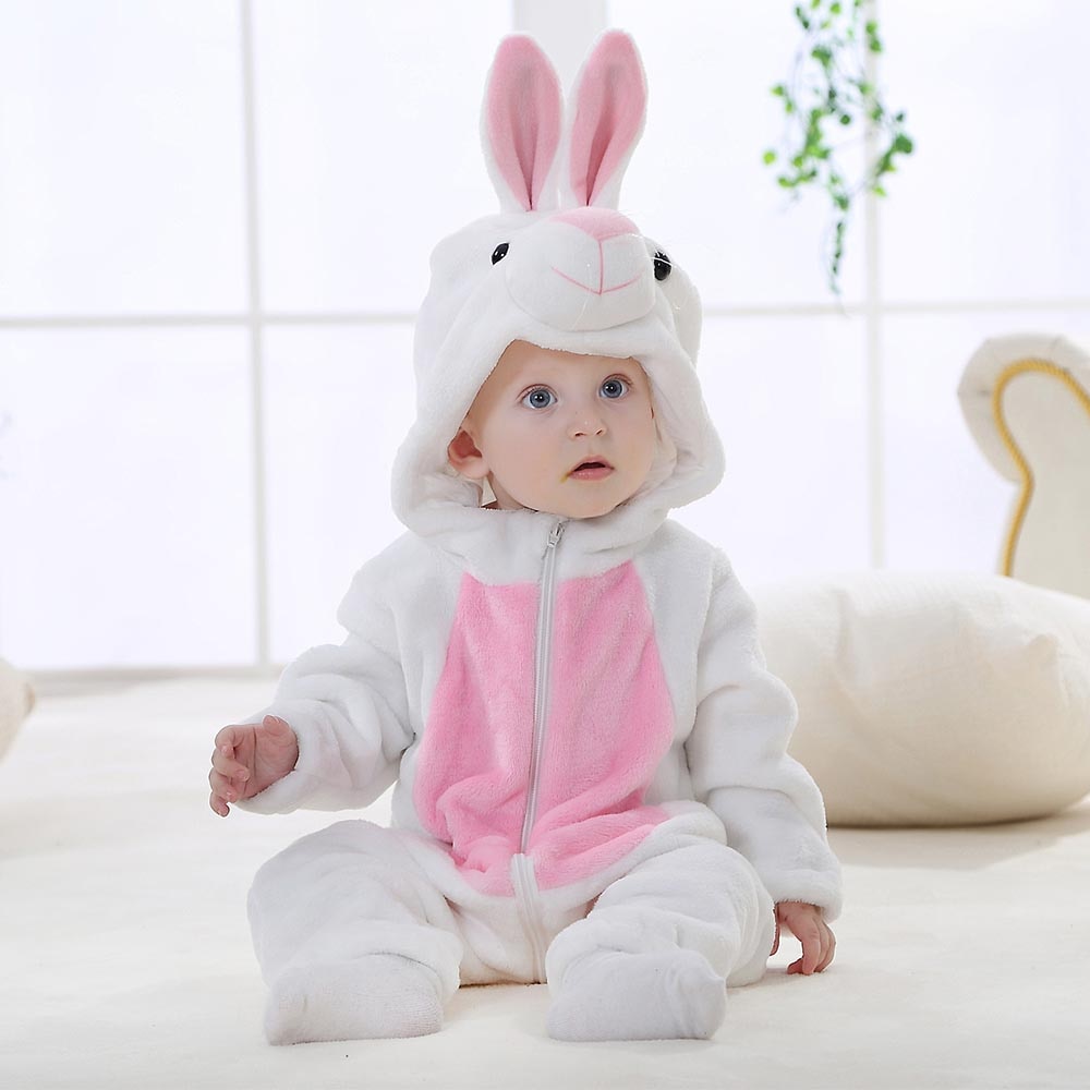 Tutina da Neonato con Cappuccio e Adorabili Motivi Animali