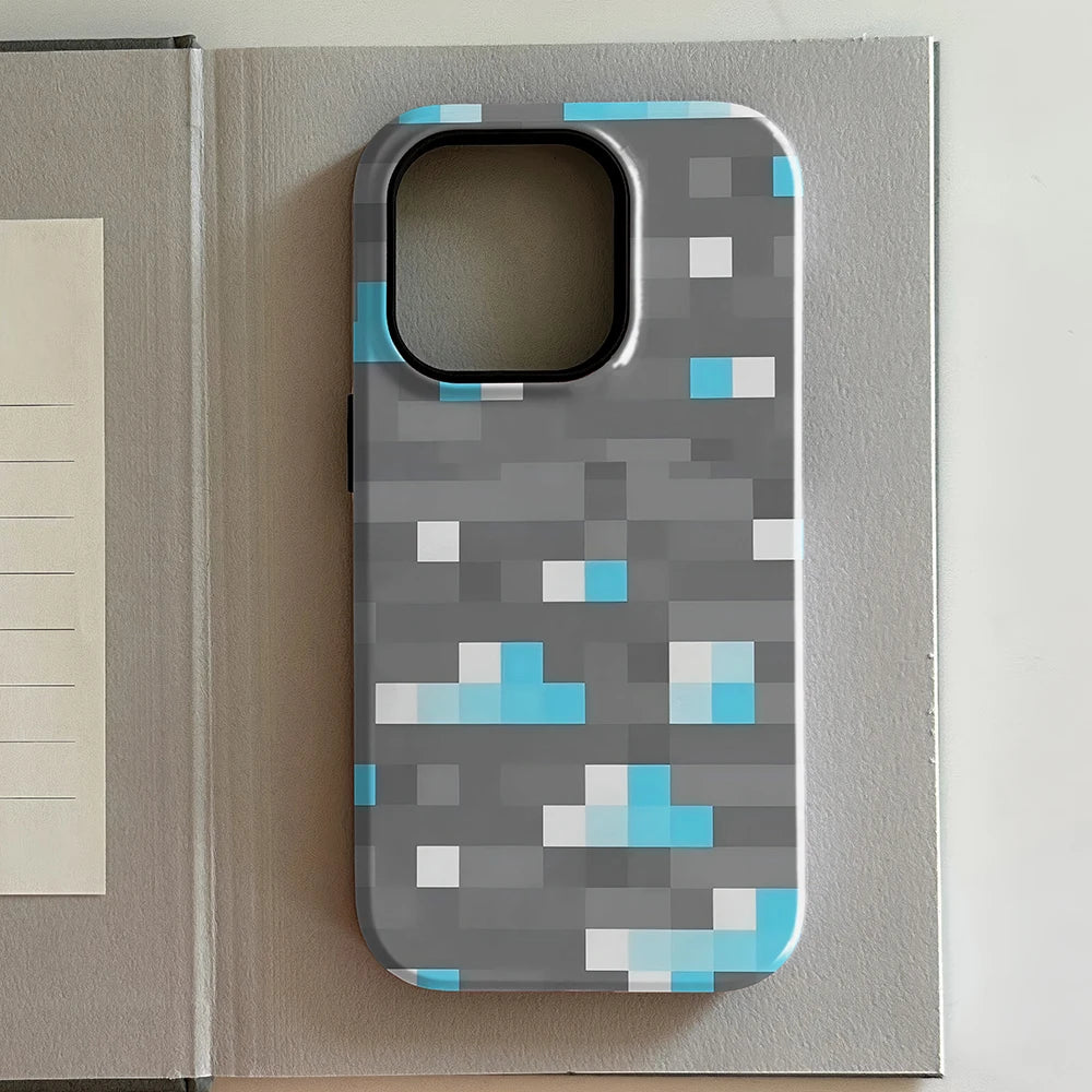 Coque iPhone Creeper – monstre pixel vert Minecraft