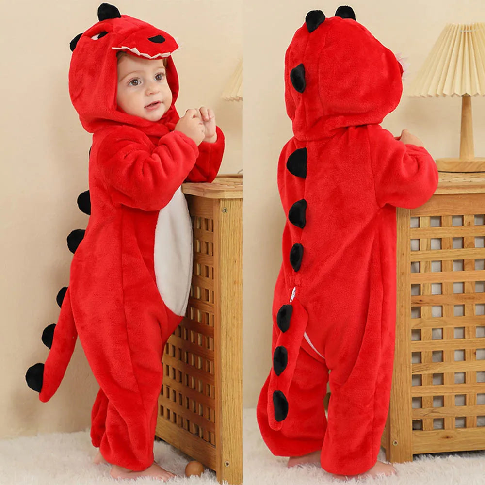 Pyjama de dessin animé dinosaure pour bébé, grenouillères pour tout-petits, olympiques de batterie de nuit, vêtements de nuit, vêtements de nuit, garçons, filles, 0 à 4 ans, hiver