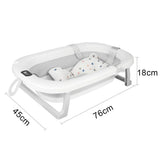 Baignoire pliable pour bébé avec thermomètre intégré et tapis de bain – 0 à 36 mois