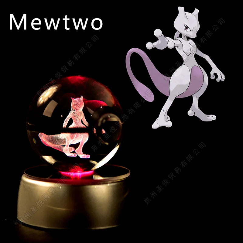 Boule de Cristal Pokémon 3D — Veilleuse LED Pokéball Lumineuse