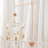 Cloche de lit en bois pour bébé, support courbé, hochets suspendus mobiles, jouets pour nouveau-né, support de boîte à musique, jouet de berceau pour bébé, support de bras, cadeaux