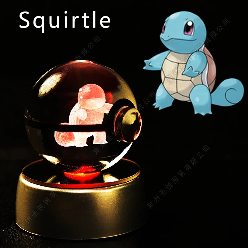 Boule de Cristal Pokémon 3D — Veilleuse LED Pokéball Lumineuse