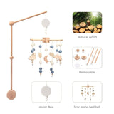 Mobile musical pour lit de bébé en bois, hochets en feutre doux, animaux de dessin animé, boîte à musique pour nouveau-né, jouet suspendu, support de lit, cadeaux pour bébé