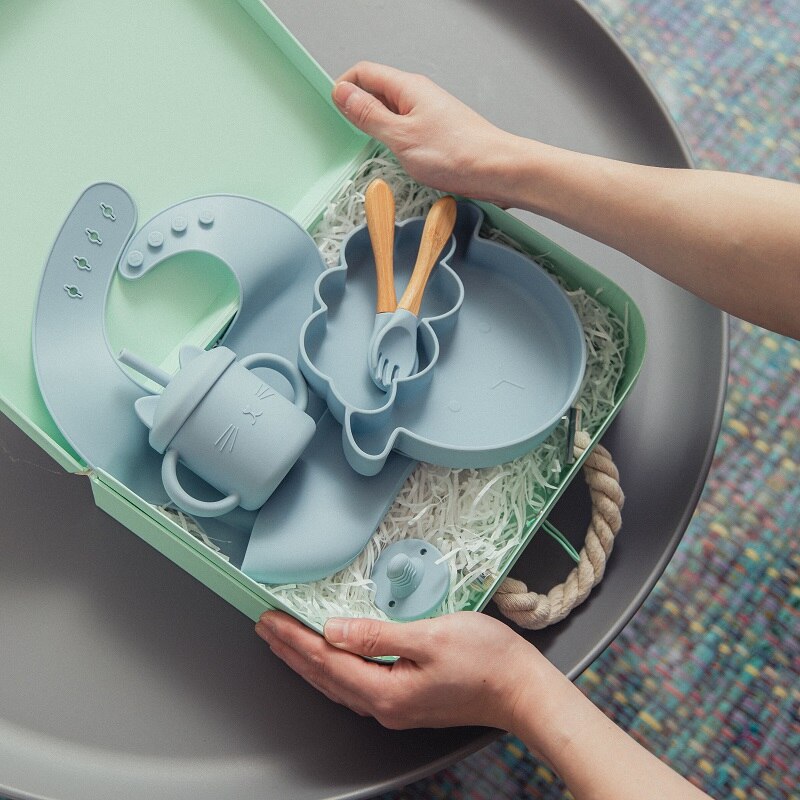 Le Petit Gourmand | Ensemble d'Alimentation Premium 7 Pièces en Silicone