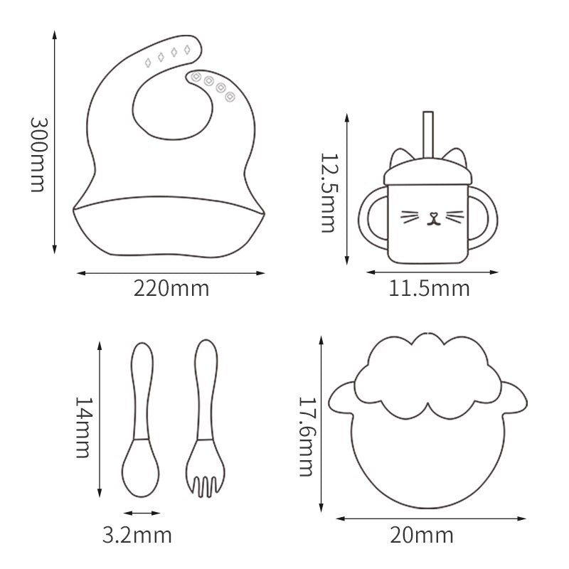 Le Petit Gourmand | Ensemble d'Alimentation Premium 7 Pièces en Silicone