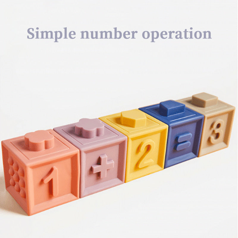 Montessori Soft Stacking Blocks (Numbers, Animals, and Textures)