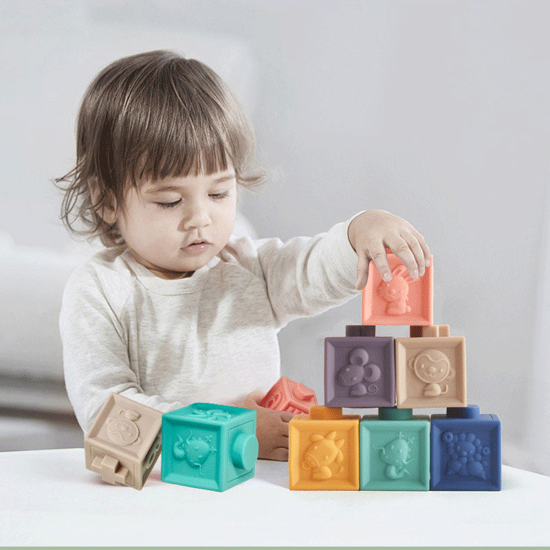 Montessori Soft Stacking Blocks (Numbers, Animals, and Textures)
