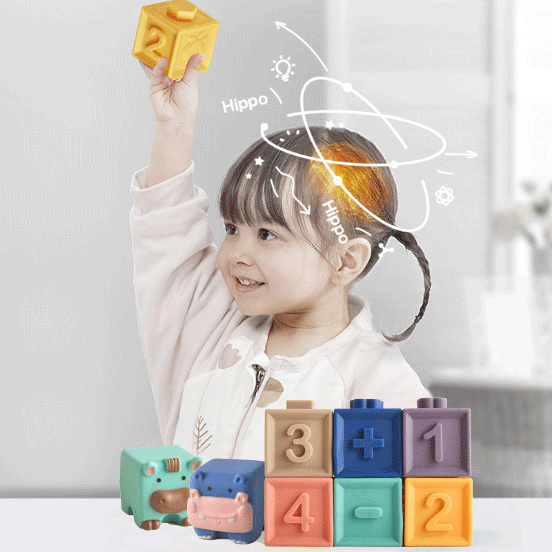 Montessori Soft Stacking Blocks (Numbers, Animals, and Textures)