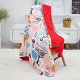 Couverture Sensorielle Bébé Recto-Verso (Coton & Points Minky 3D)