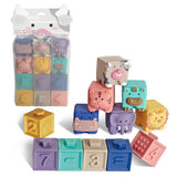 Montessori Soft Stacking Blocks (Numbers, Animals, and Textures)