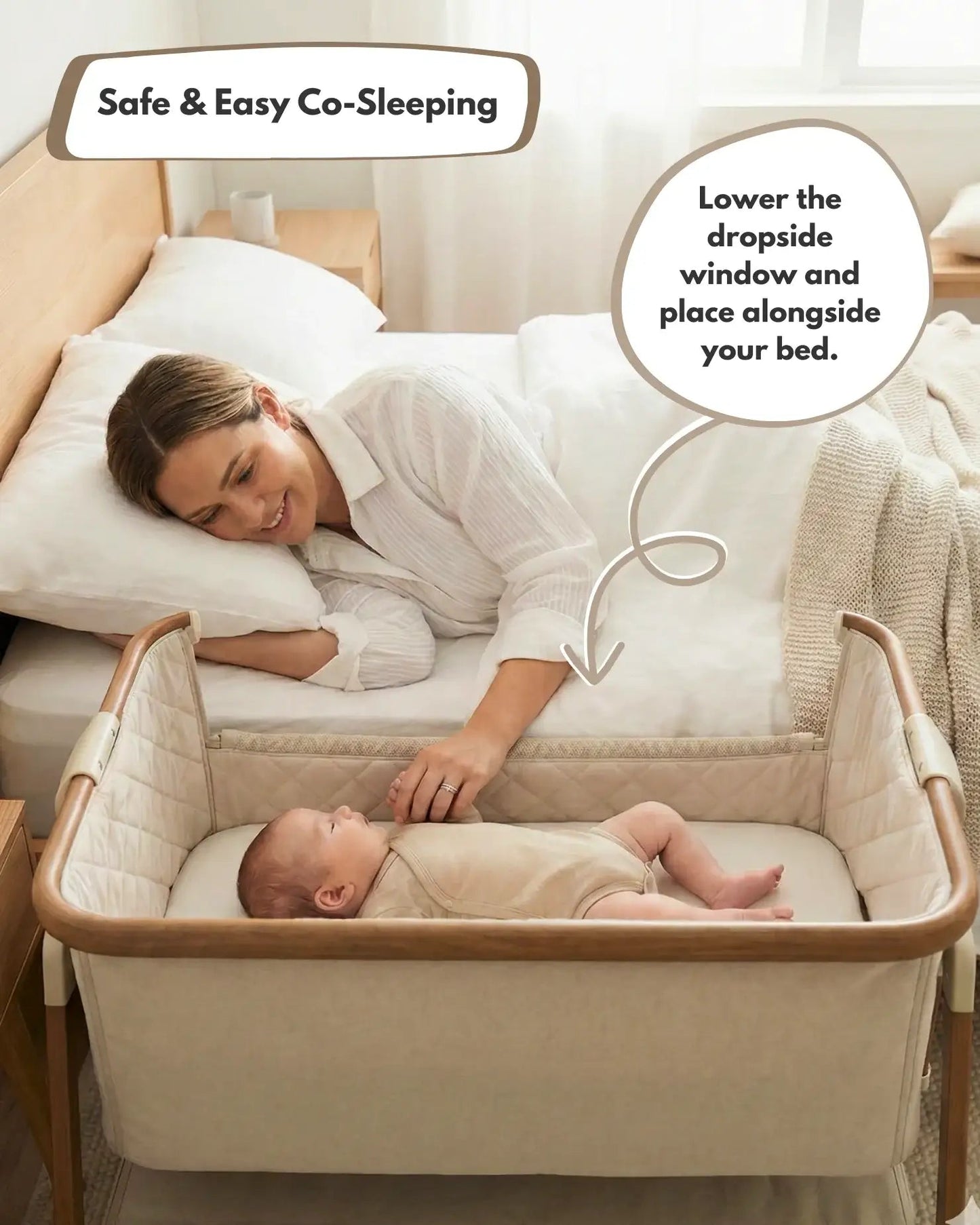 Culla Sona Comodino e Rilassamento Sorvegliato - Beige