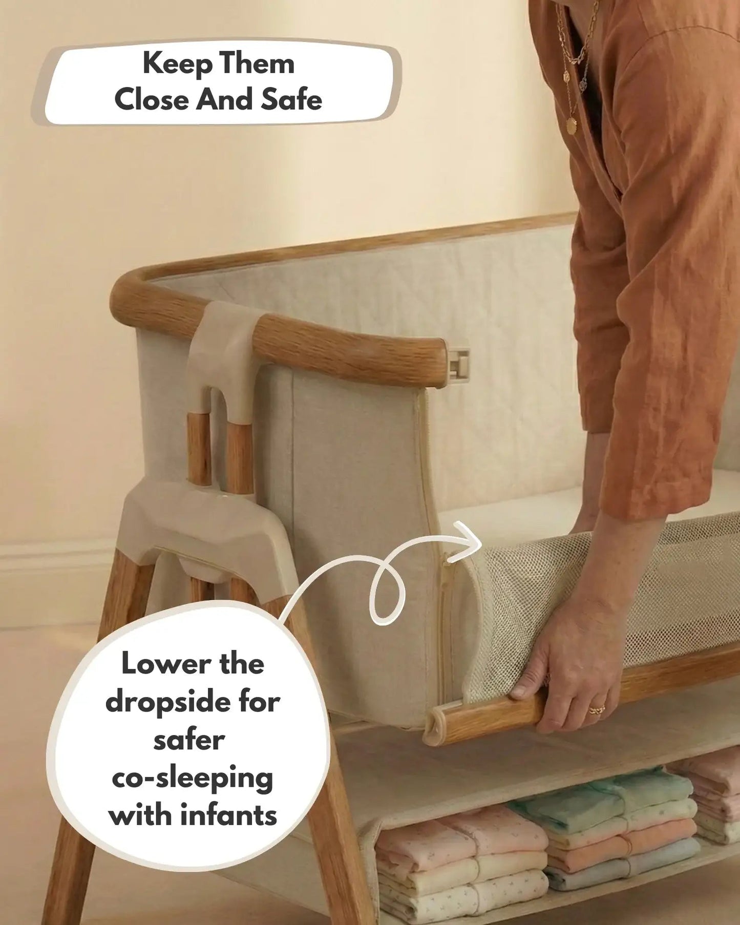 Culla Sona Comodino e Rilassamento Sorvegliato - Beige