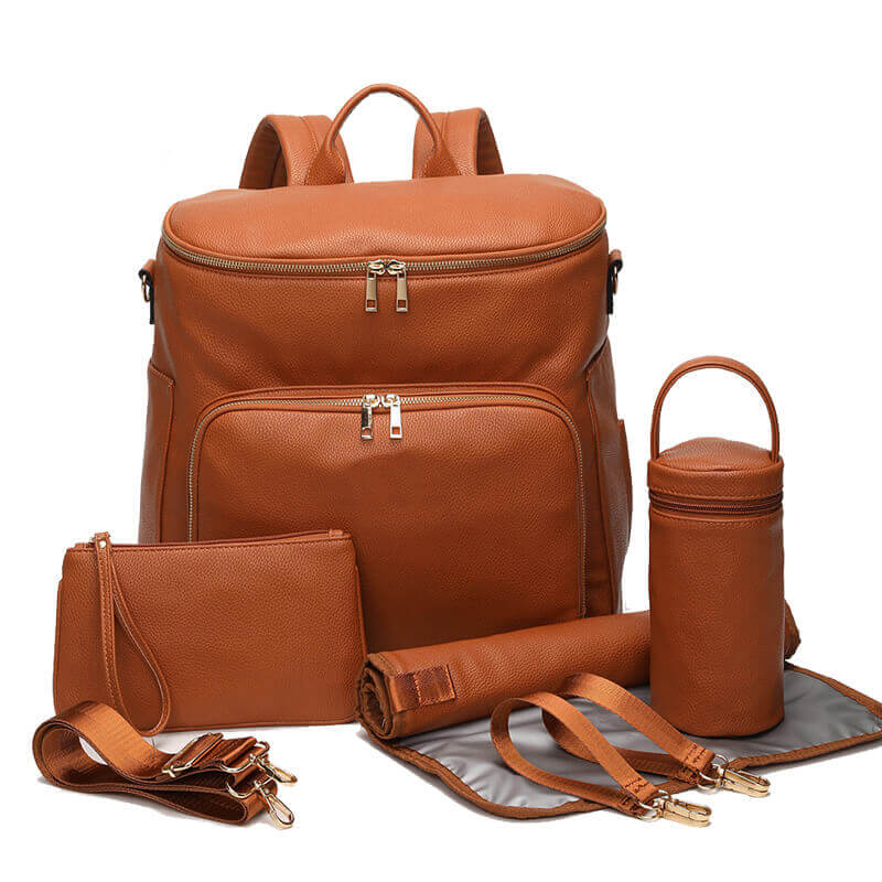 SophisticaMom™ Zaino Fasciatoio Premium Pelle Vegana (Edizione Lusso)