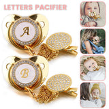 Sucette  Tétine & Attache Tétine Or Initiale - Babystyle™