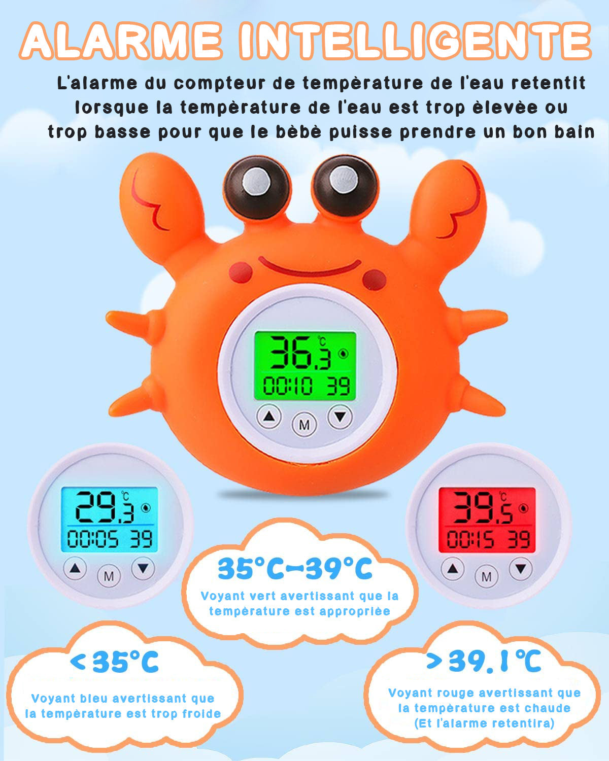 Crab-Shaped Baby Bath Thermometer